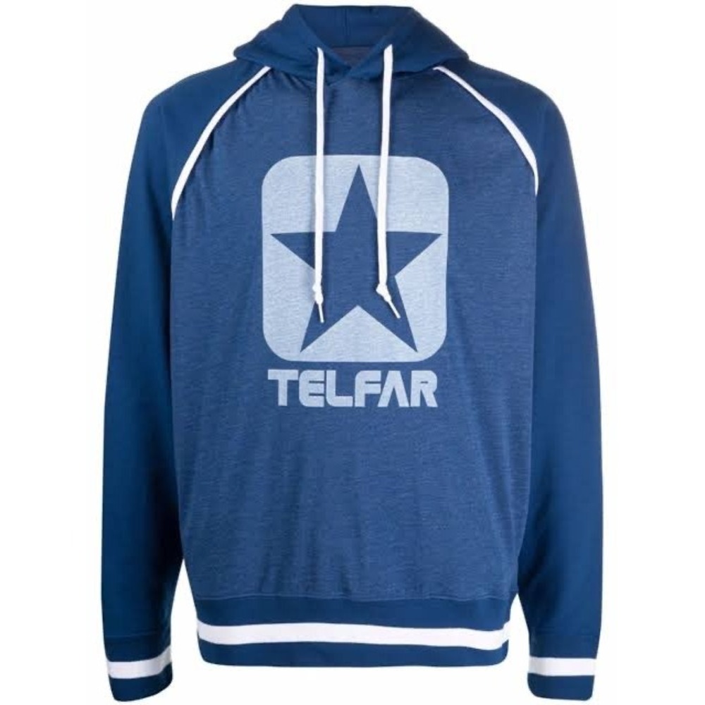 Converse x Telfar Blue Graphic Star Hoodie Raglan Sweatshirt 10022845-A01 Medium